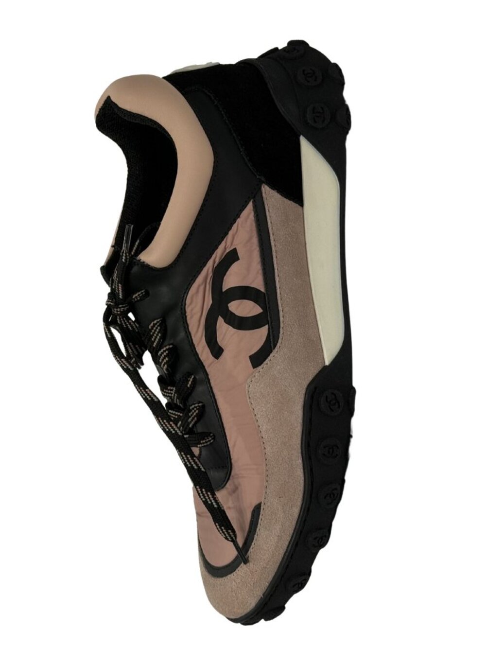 $900 Chanel NEW! pink/black sneakers 9.5/39.5 - Picture 2 of 7